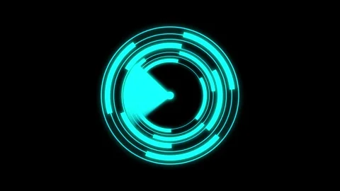 Futuristic cyan radar hud interface animation showing rotating digital scan.. Stock Footage 331365800