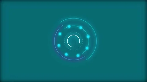 Futuristic cyan rotating hud interface element on teal backdrop with motion.. Stock-Footage 342583141
