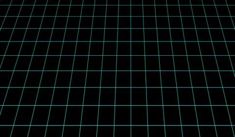 Futuristic cyan wireframe grid on a black background Illustrazione stock