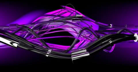 Futuristic cyber cables Stock Illustration