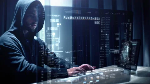 Futuristic Cyber Crime Computer Hacker Stock Footage 239227498