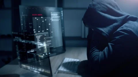 Futuristic Cyber Crime Computer Hacker Stock Footage 245779529