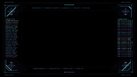 Futuristic Cyber HUD Interface with Scrolling System Data 스톡 동영상 347004598
