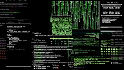 A futuristic cyber interface highlighting innovative data visualization Stock Footage 281759243