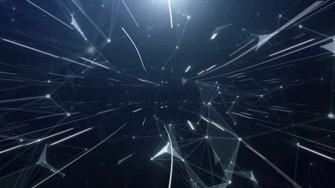 Futuristic Cyber Network Tunnel with Fast Moving Data Lines Stock Footage 321464154