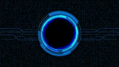 Futuristic Cyber Scanner Circular Technology Interface 스톡 동영상 341354053