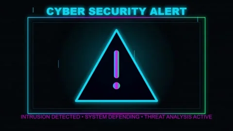 Futuristic Cyber Security Alert HUD Animation Stockbeeldmateriaal 335400564