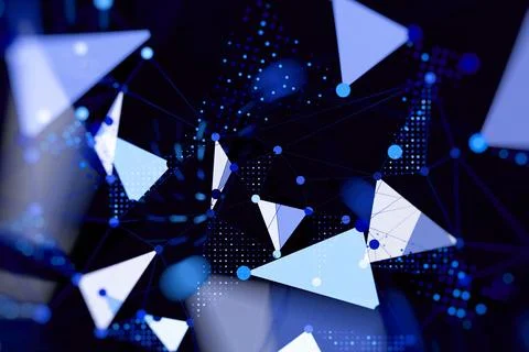 Futuristic cyber security and cryptocurrency blockchain concept. Innovative i Stock-Fotos
