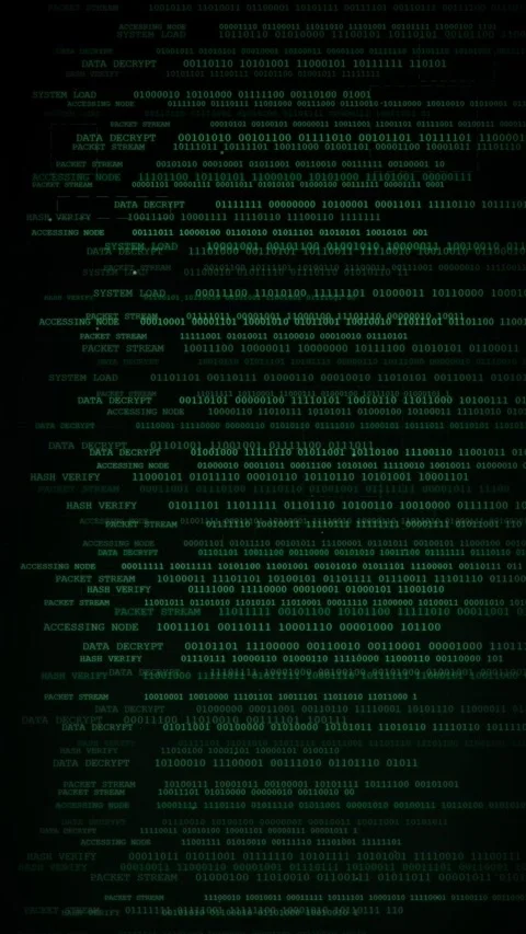 Futuristic Cyber Security Binary Code Data Stream Background Stockbeeldmateriaal 335343356
