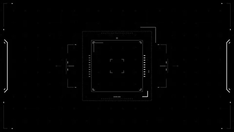 Futuristic Cyber Security Control Panel HUD Overlay with Streaming Technical Stock Footage 343626777