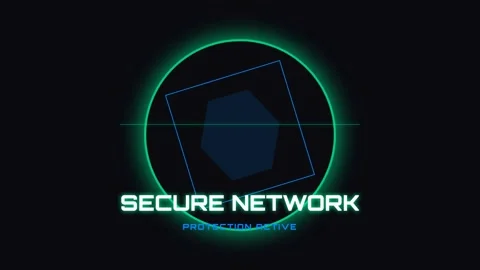 Futuristic cyber security data display loop, neon blue network shield visua.. Stock Footage 337501131