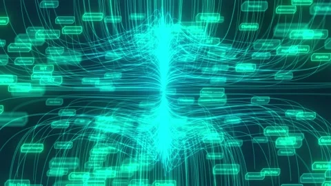 Futuristic Cyber Security Database System Analytics Tech Background Stock Footage 335546812