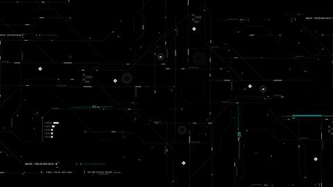 Futuristic Cyber Security HUD Interface with Digital Lock System Stock Photos