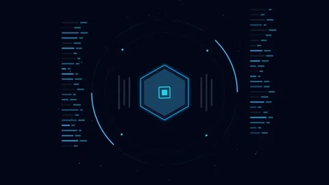 Futuristic Cyber Security Interface with Kinetic Geometric Data Streams and.. Stock Footage 348486686