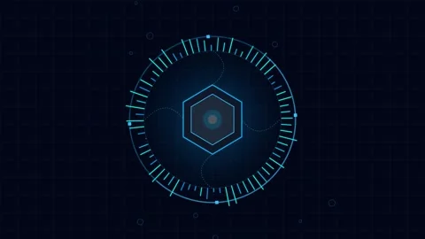 Futuristic Cyber Security Interface with Pulsing Core and Kinetic Data Stre.. Stock Footage 348486653