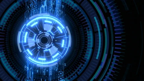 Futuristic cyber security surveillance technology background Stock Footage 209138343