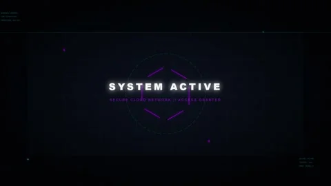 Futuristic Cyber Security System Active Secure Cloud Network Interface 스톡 동영상 333051884