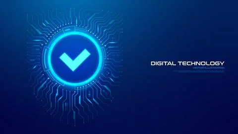 Futuristic Cyber Security Technology Concept Stock Illustration