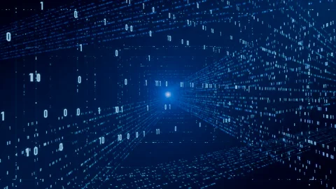 Futuristic, cyber space, big data, abstract digital data, binary code. Stock Footage 311662891