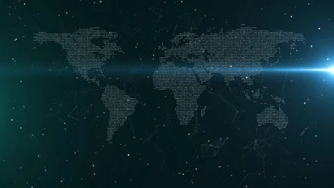 Futuristic Cyber Space Globe Background. Digital Technology Globe Map Concept Stock Footage 278302048