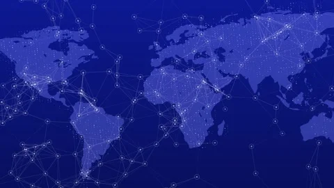 Futuristic Cyber Space Globe Background. Digital Technology Globe Map Concept Stock Footage 278302306