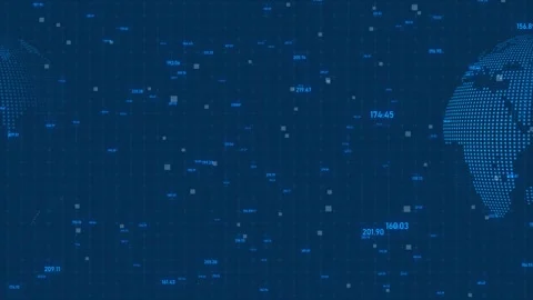 Futuristic Cyber Space Globe Background. Digital Technology Globe Map Concept Stock Footage 278340221