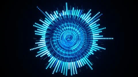 Futuristic Cyber technology abstract background with dotted circle HUD Head.. Stock Photos