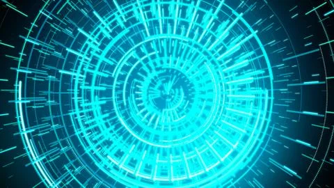 Futuristic Cyber technology abstract background with dotted circle HUD Head.. Stock Photos