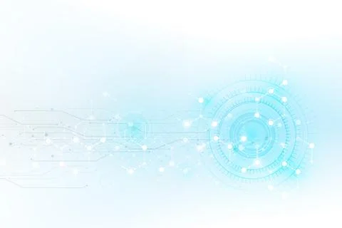 Futuristic Cyber technology blue and white abstract background with line and Stock Illustration