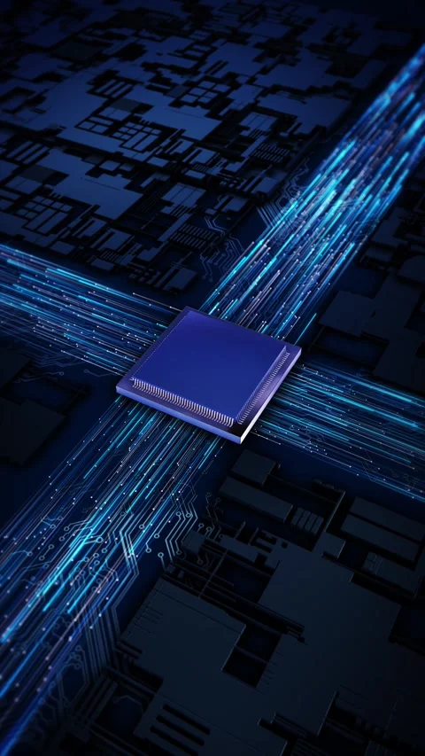 Futuristic Cyber Technology Innovation circuit board, intricate pathways, digita Stock Footage 341903068