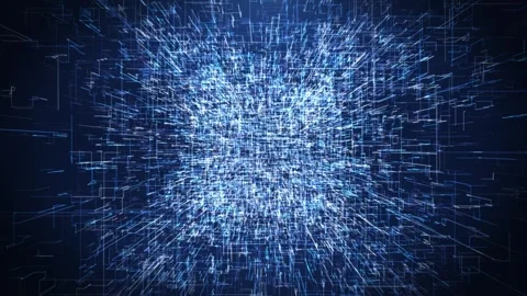 Futuristic cyber world digital scene, abstract sci-fi mesh, glowing surface, Stock Footage 323364867