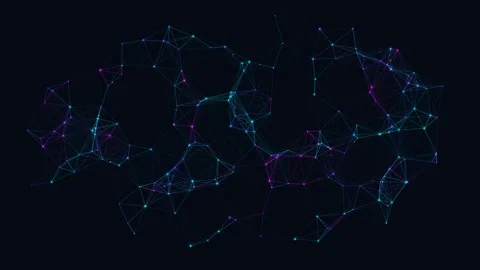 Futuristic Cyberpunk Brain Synapse Animation Stockbeeldmateriaal 344131927