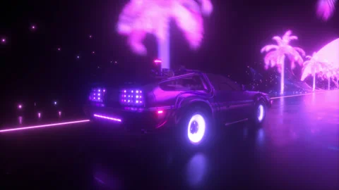 Futuristic CyberPunk Car Background Video stock 169489626