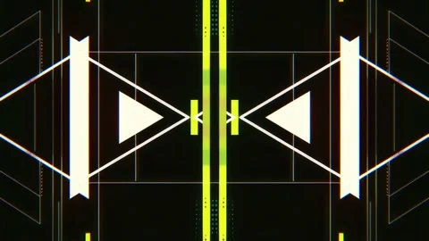 Futuristic Cyberpunk Glitch Seamless Loop with Hi-Tech Neon Geometric Visuals Stock Footage 315415923