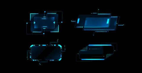 Futuristic cyberpunk HUD elements collection イラスト素材