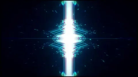 Futuristic Cyberpunk Neon Violet Light Pillars Architecture Tunnel VJ Stock Footage 339288931