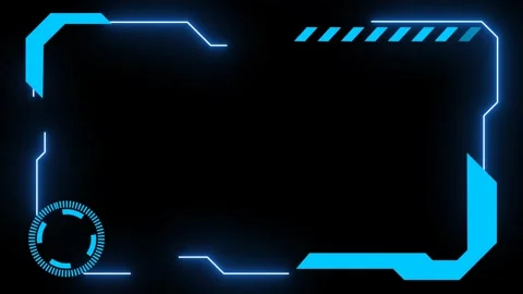 Futuristic Cyberpunk Technology Frame with Warning Stripes Video stock 317223667