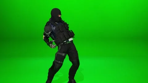 Futuristic Cyberpunk Warrior Dynamic Movement Stock Footage 321122576