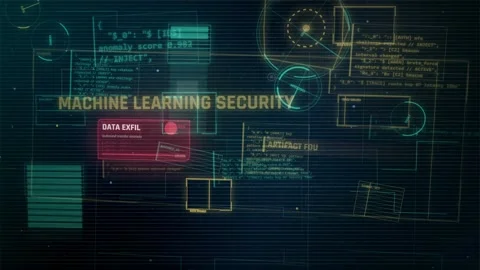 Futuristic Cybersecurity HUD Interface with Data Breach Warning Stock Footage 335573627