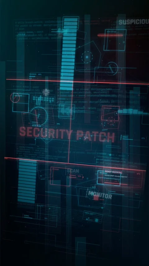 Futuristic Cybersecurity HUD Interface with Data Scanning Stock Footage 335574312