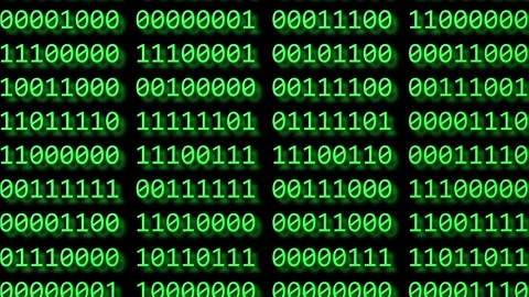 Futuristic cyberspace with binary code falling down Stock Footage 260484847