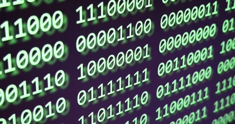 Futuristic cyberspace with binary code falling down Stock Footage 300397579