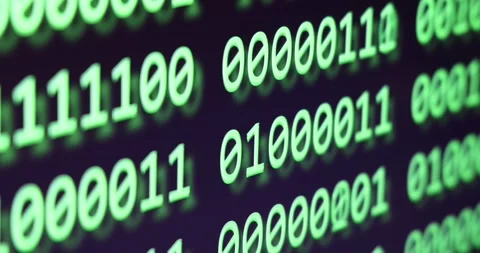 Futuristic cyberspace with binary code falling down Stock Footage 300397825