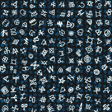 Futuristic cyberspace code digital alien matrix programming language alphabet Stock Illustration