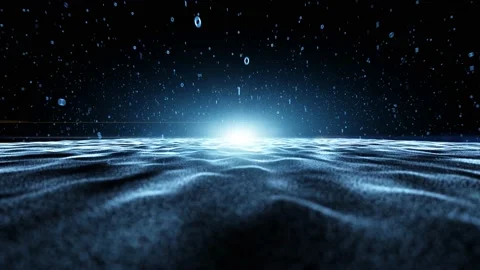 Futuristic cyberspace data network with waves Stock Footage 225898007