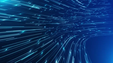 Futuristic cyberspace, data stream flow wave hi tech abstract technology cyber Stock Footage 313879389