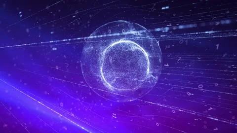 Futuristic cyberspace sphere network background Stock Footage 146682761