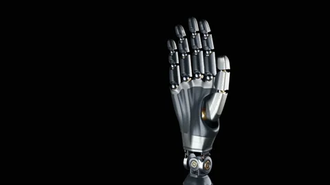 Futuristic cyborg robotic arm during test action. 動画素材 98432069