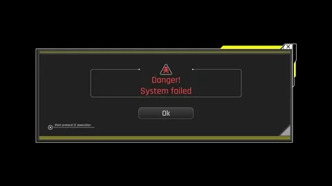 Futuristic Danger System Failed Message With Critical Error Alert Warning Stock Footage 340553579