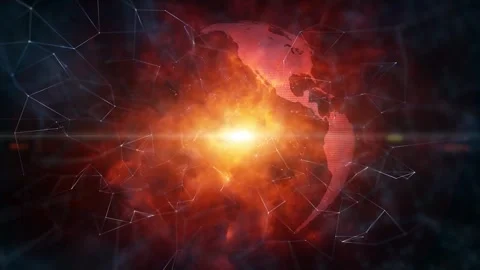 Futuristic dangerous digital cyberspace technology sphere loop animation Vídeos de archivo 341293219